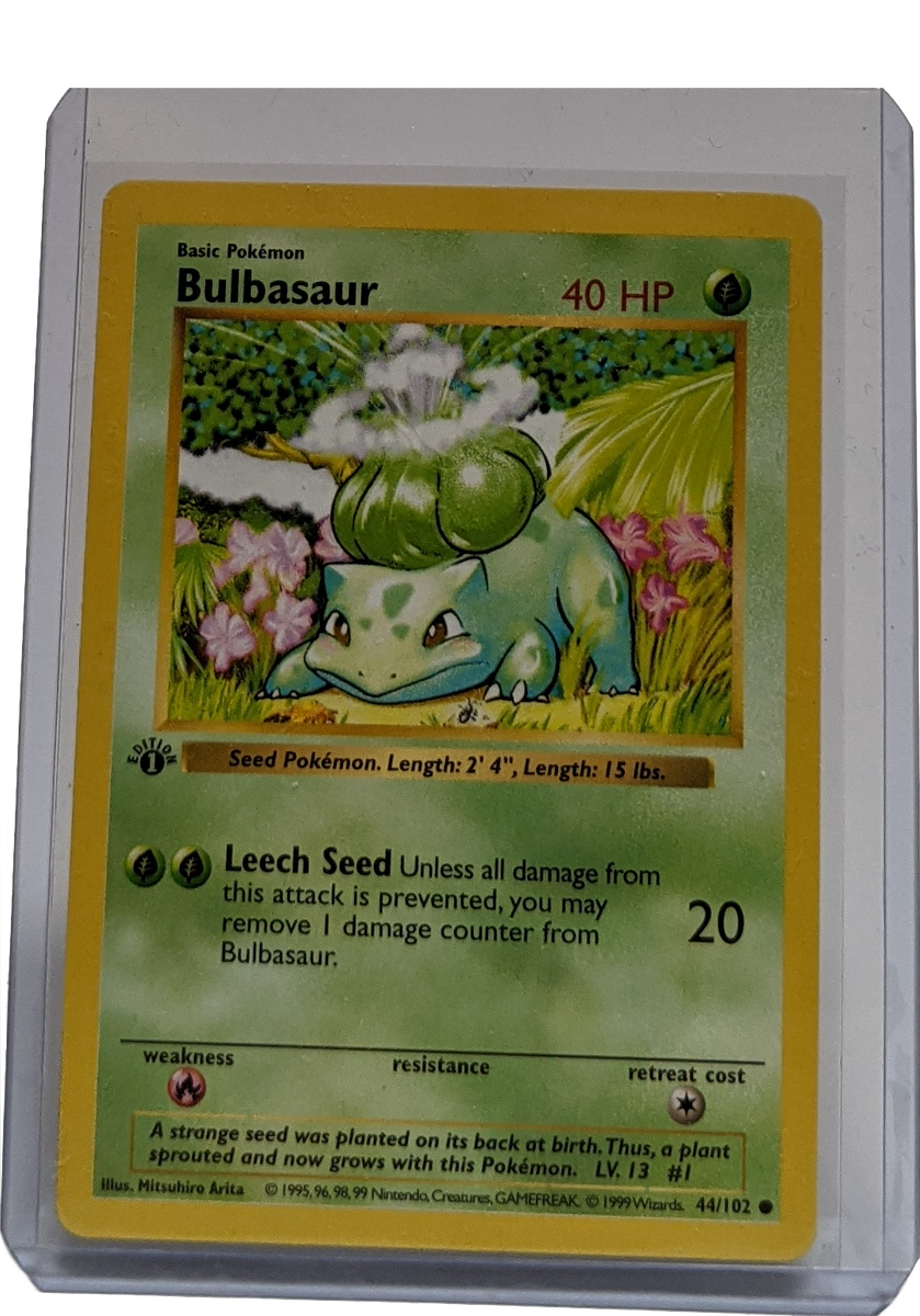1999 bulbasaur pokemon card value 1999 Pokemon Bulbasaur - 1st Edition Shadowless