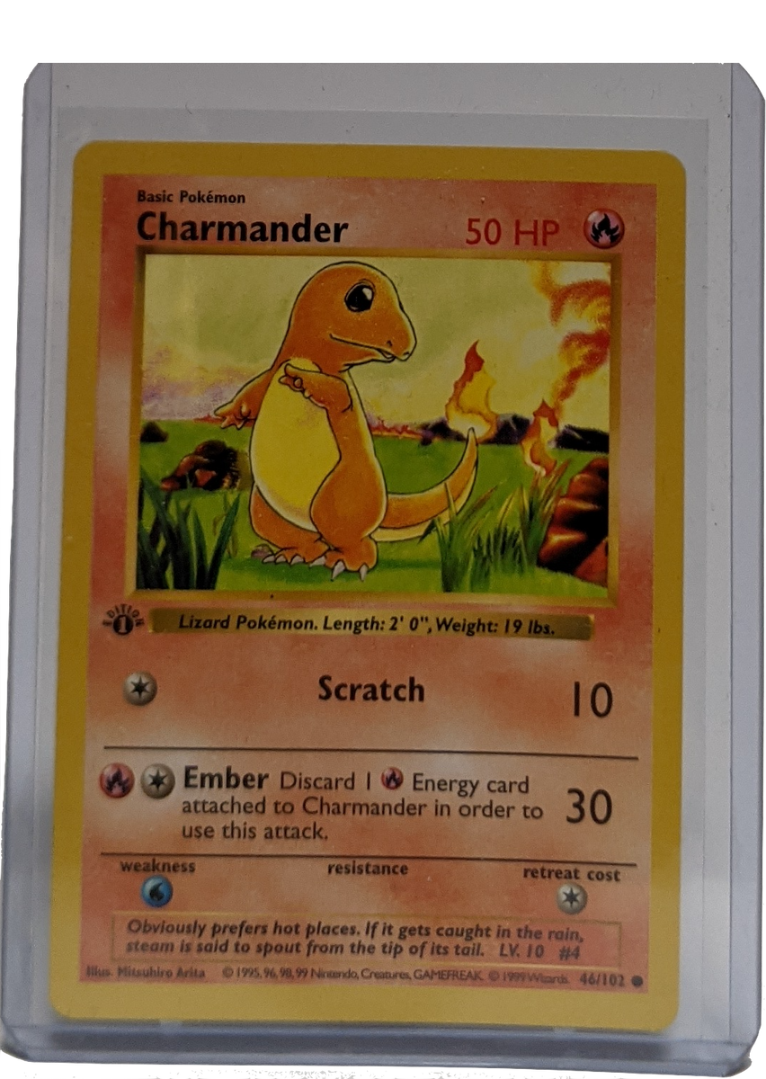 first edition charmander pokemon card 1999 Pokemon Charmander - 1st Edition Shadowless