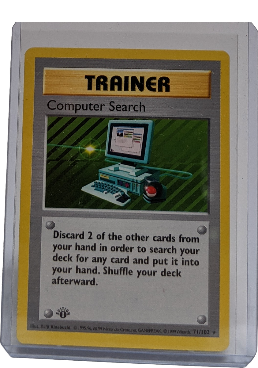 computer search pokemon card 1999 Pokemon Computer Search - 1st Edition Shadowless