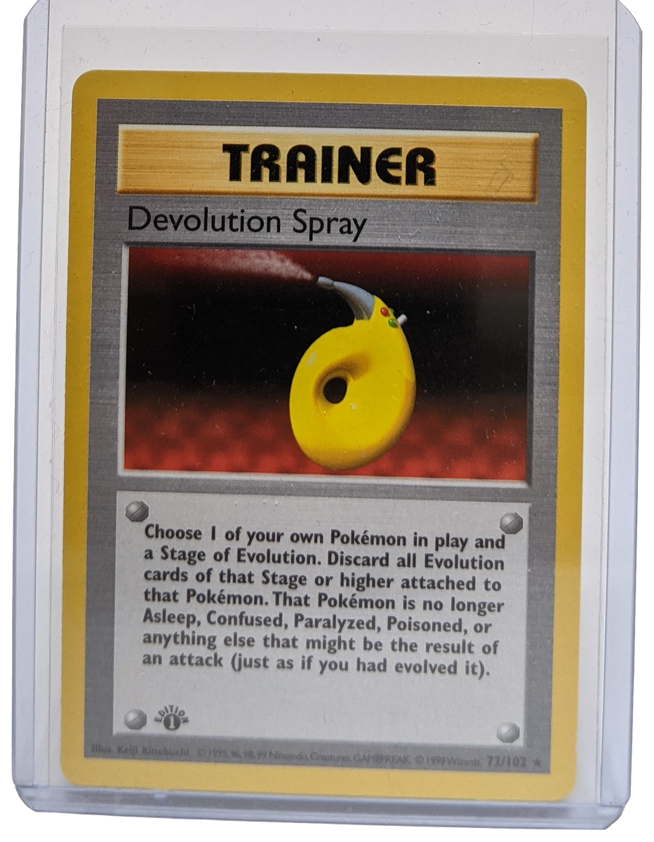 devolution spray pokemon card 1999 Pokemon Devolution Spray - 1st Edition Shadowless
