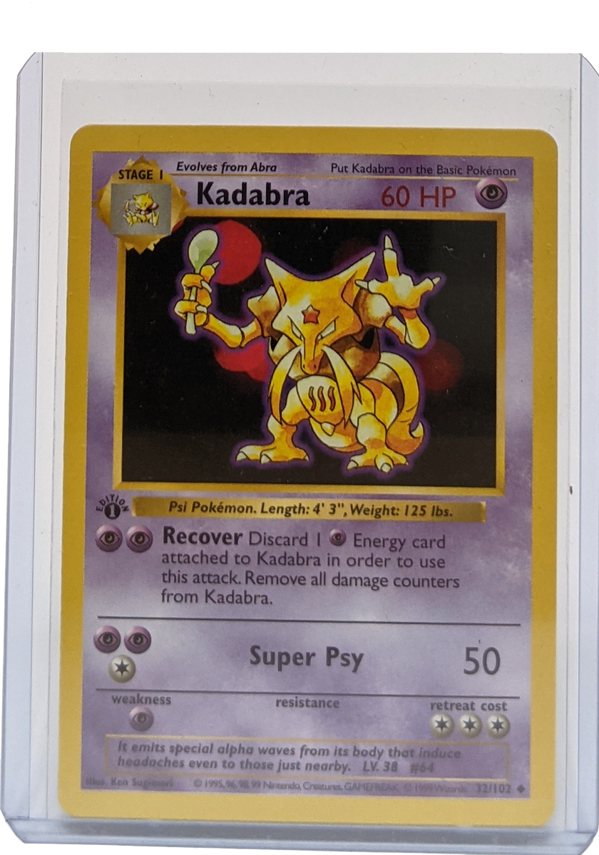 1999 Pokemon Kadabra - 1st Edition Shadowless