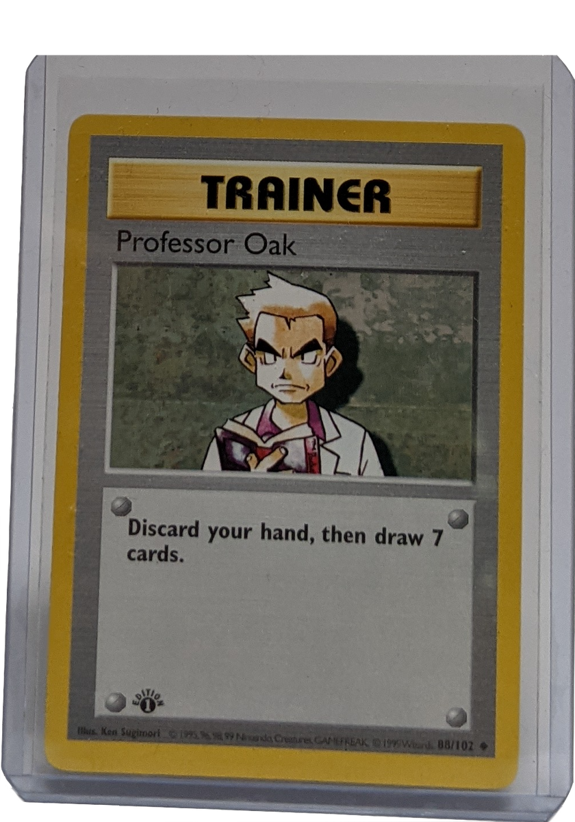 pokemon professor oak card 1999 Pokemon Professor Oak - 1st Edition Shadowless