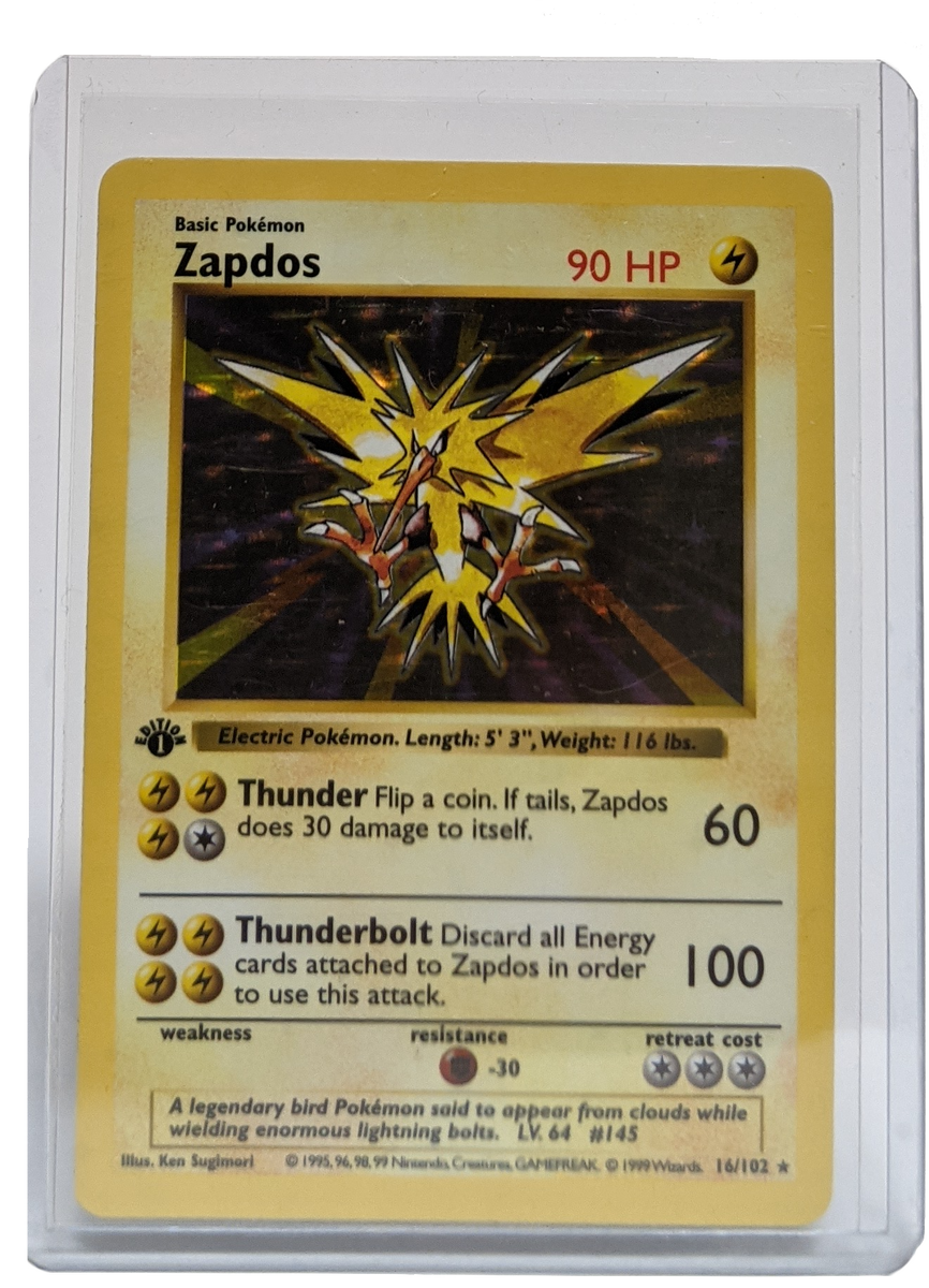 1999 Pokemon Zapdos - 1st Edition Shadowless | Kaiya's Collectibles 1999 Pokemon Zapdos - 1st Edition Shadowless | Kaiya's Collectibles
