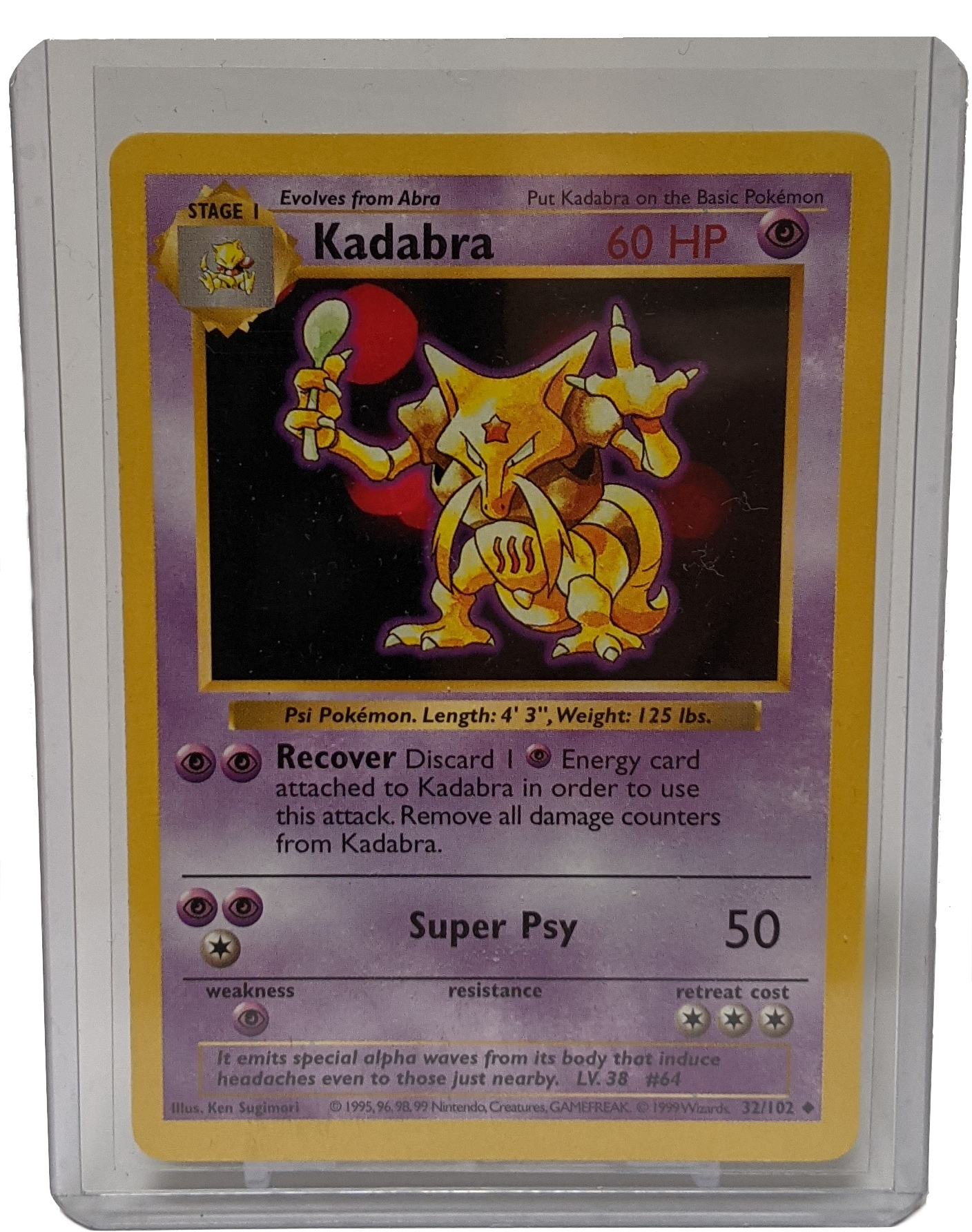 1999 Pokemon Kadabra - Unlimited Shadowless
