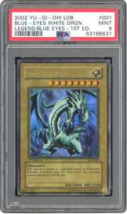 2002 Yu-Gi-Oh Blue Eyes White Dragon - 1st Edition - PSA 9