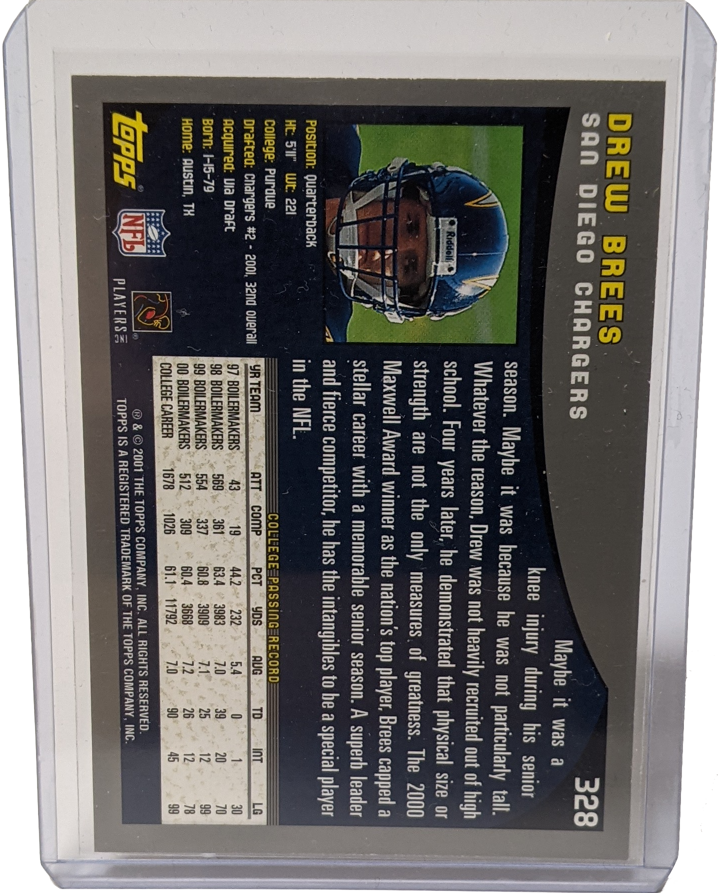 2001 Topps Drew Brees RC