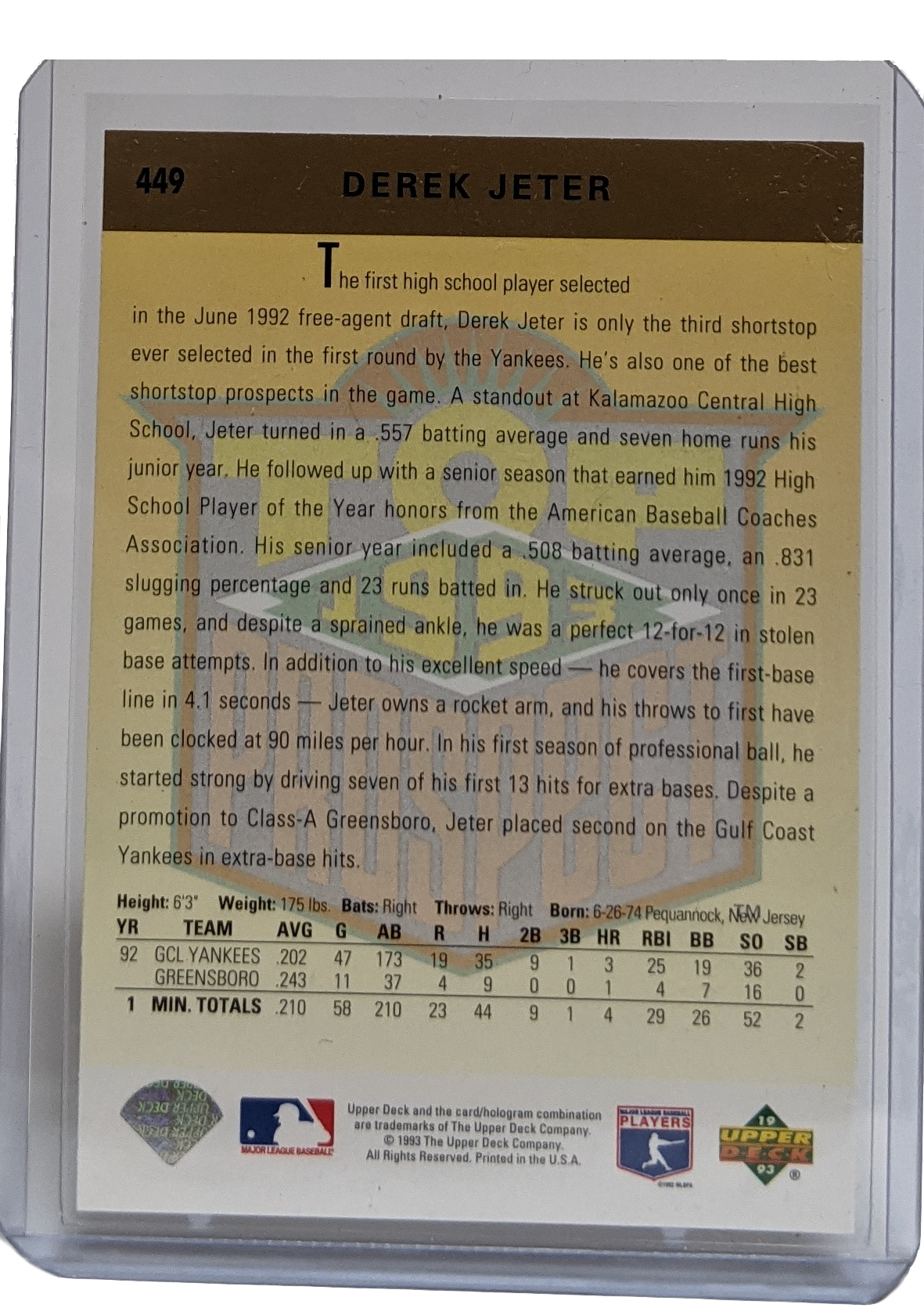 1993 Upper Deck Derek Jeter RC
