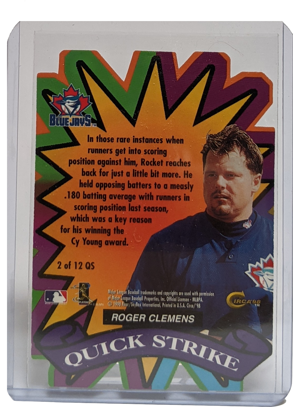 1998 Fleer Circa Thunder Roger Clemens - Quick Strike