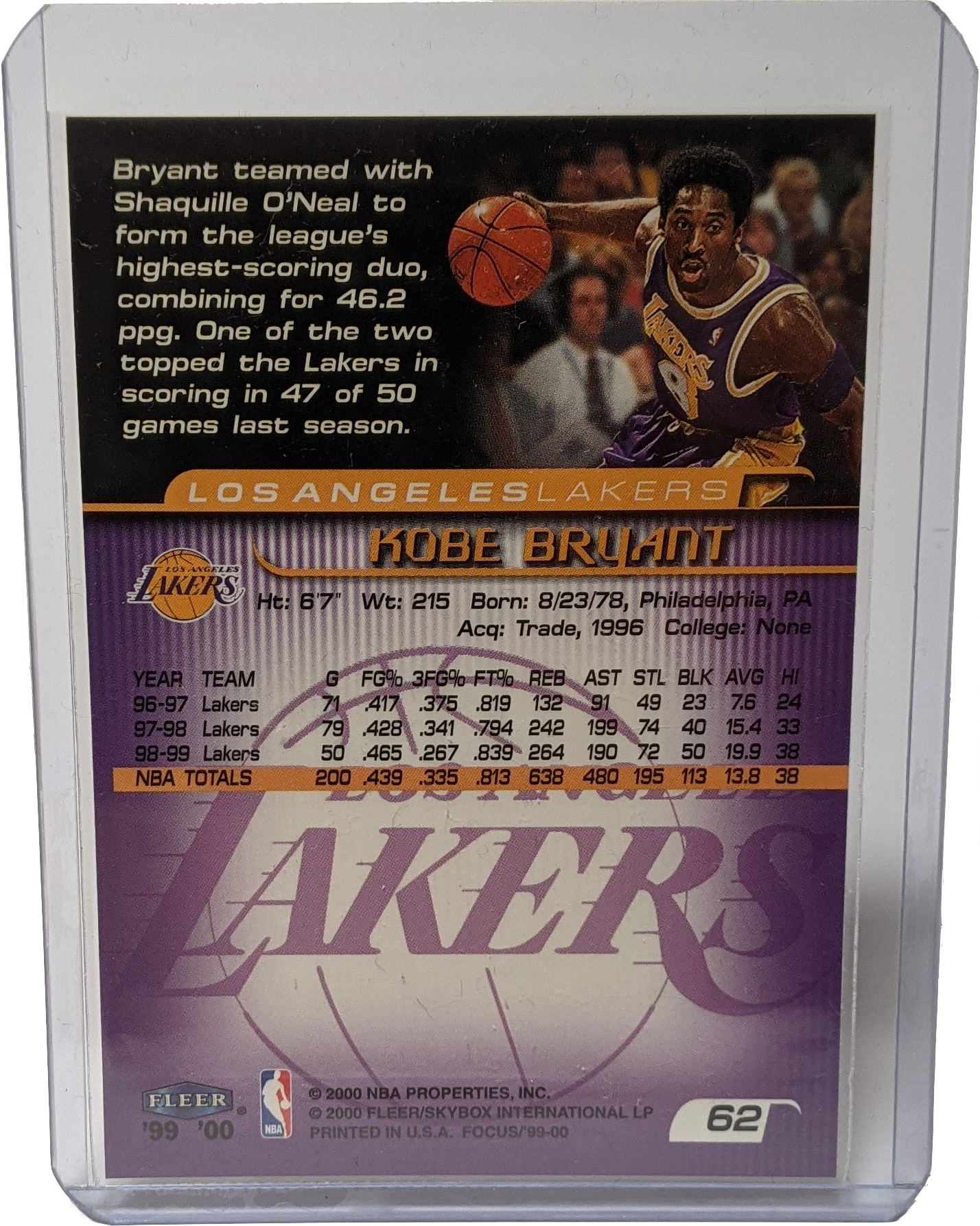 1999-2000 Fleer Focus Kobe Bryant
