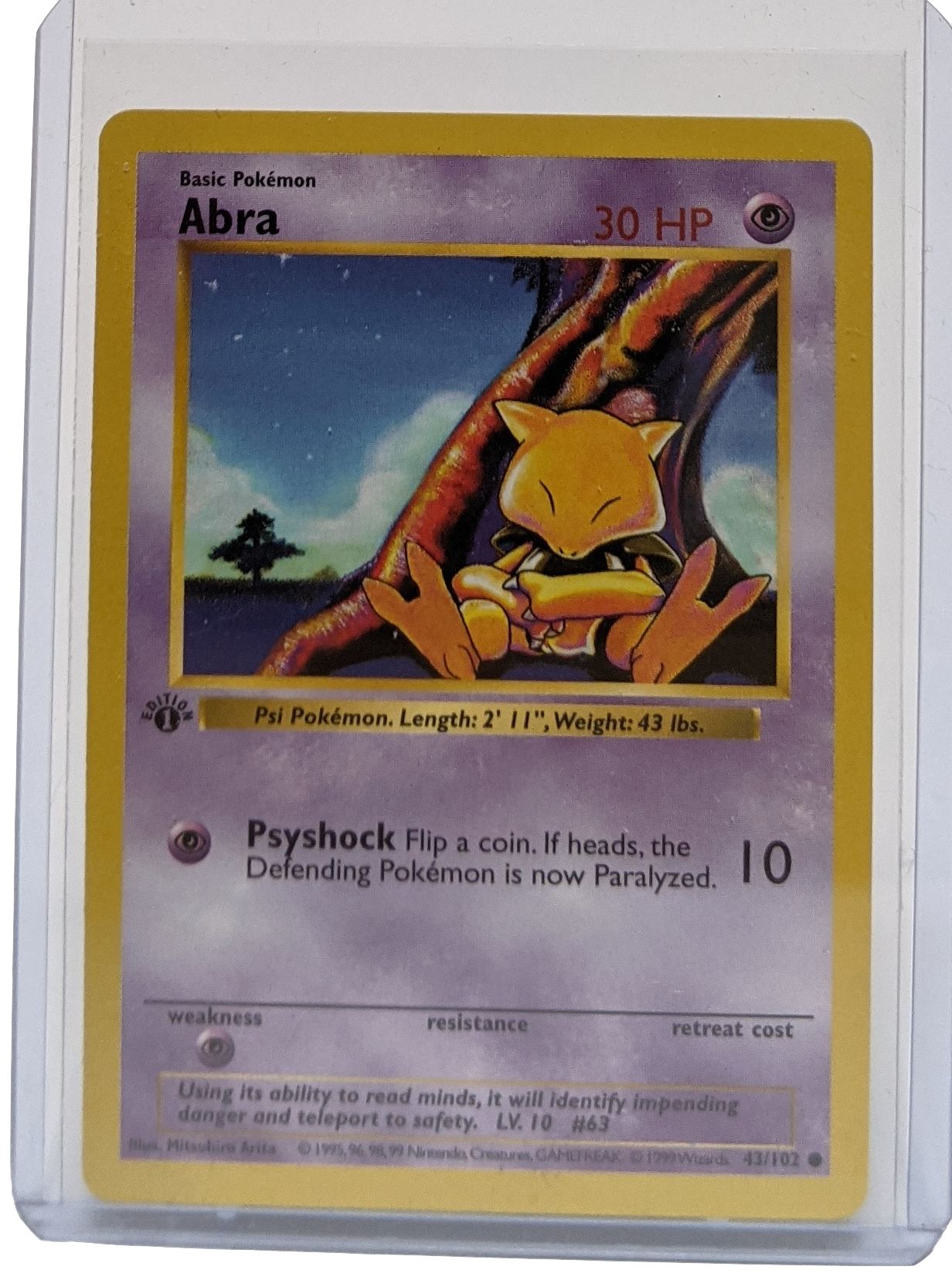 1999 Pokemon Abra - 1st Edition Shadowless