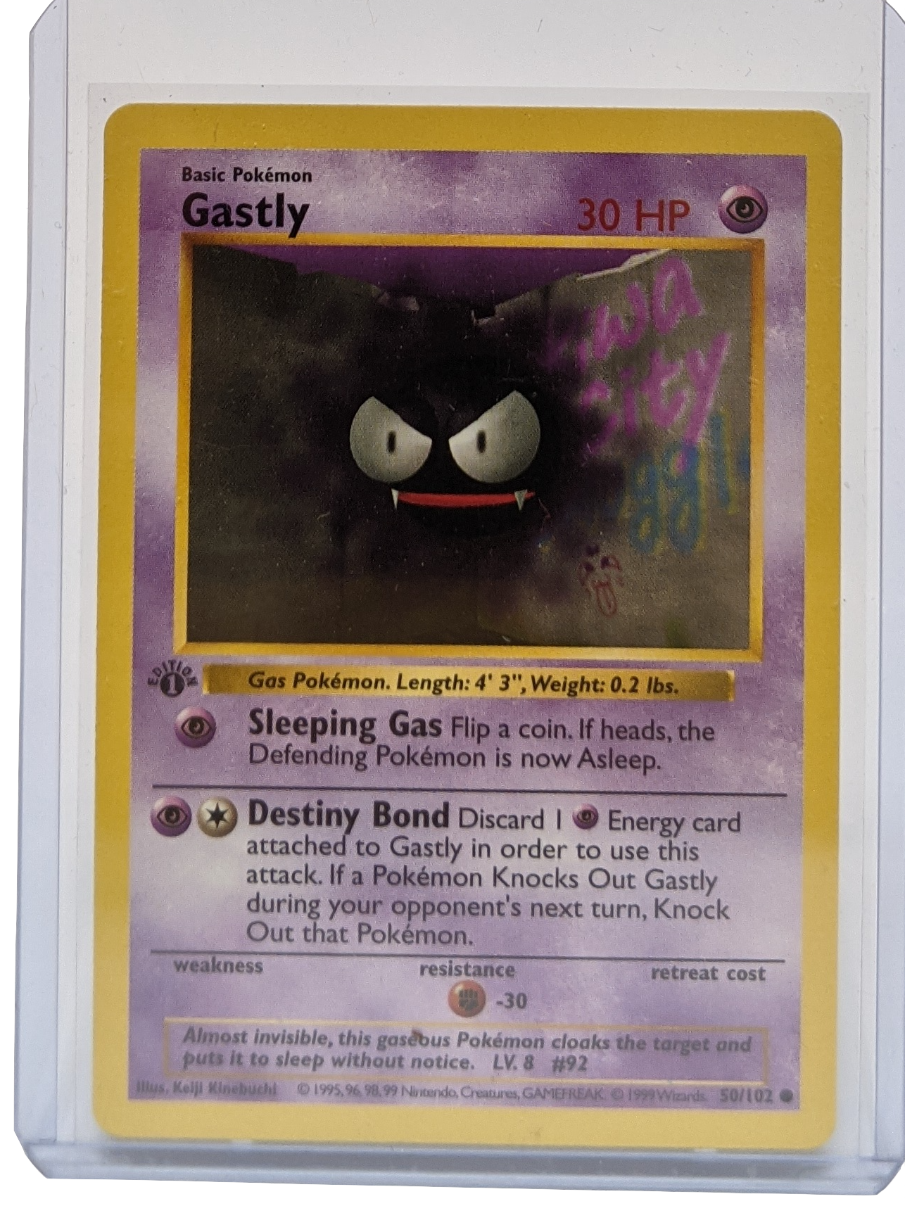 1999 Pokemon Gastly - 1st Edition Shadowless | Kaiya's Collectibles 1999 Pokemon Gastly - 1st Edition Shadowless | Kaiya's Collectibles