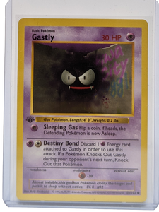 1999 gastly pokemon card Original Vintage Pokmon 50/102 Base Set Keepsake Greeting Base Set 1st Edition Type Gastly (50/102) (Shadowless) [Base Set
