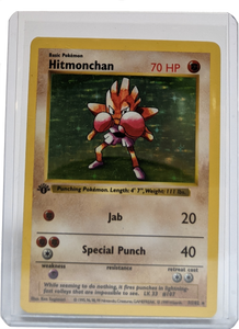 hitmonchan holographic card 1999 Pokemon Hitmonchan - 1st Edition Shadowless