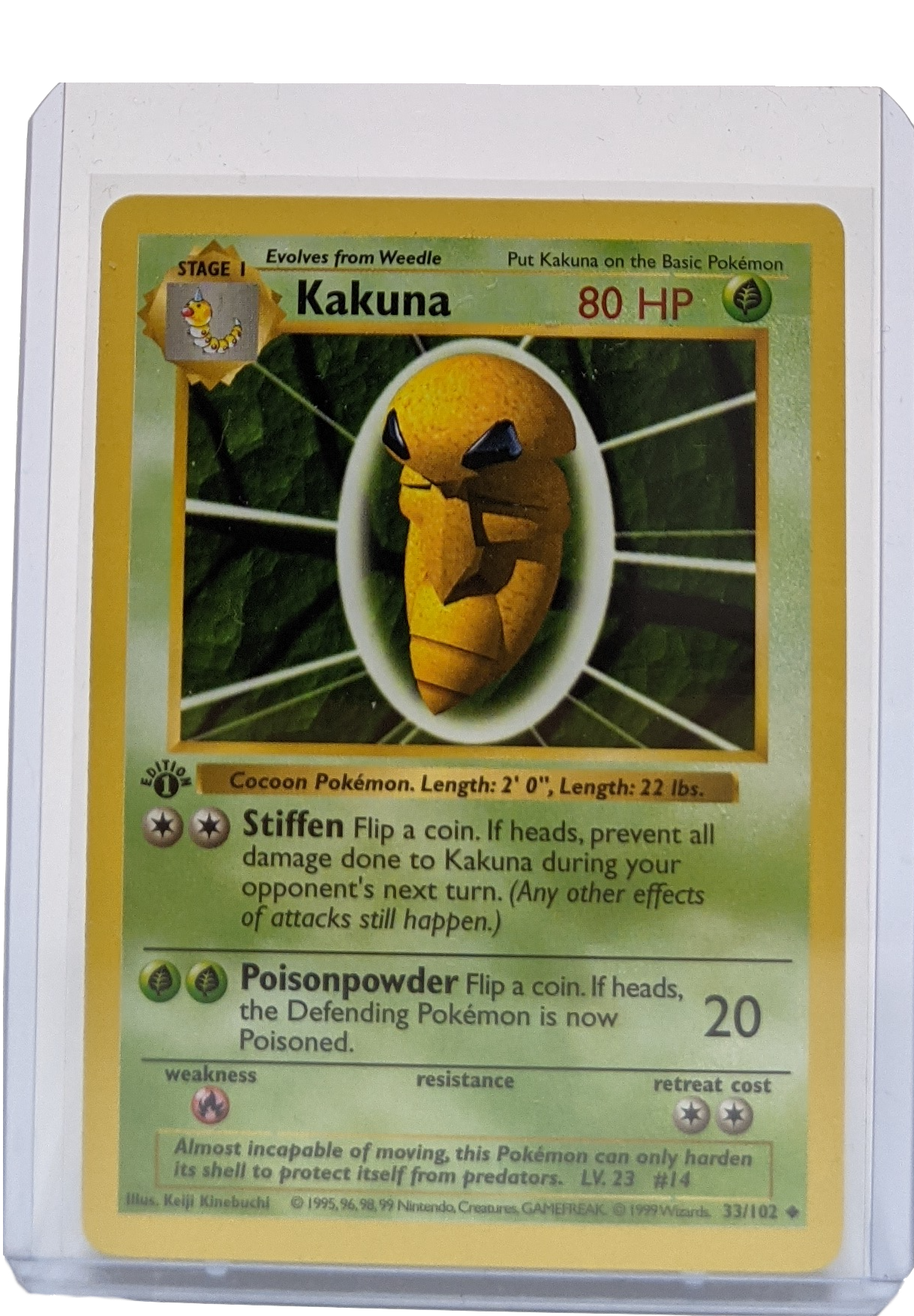 1999 Pokemon Kakuna - 1st Edition Shadowless