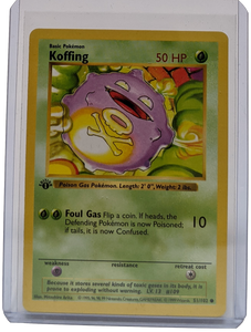 pokemon cards koffing 1999 Pokemon Koffing - 1st Edition Shadowless