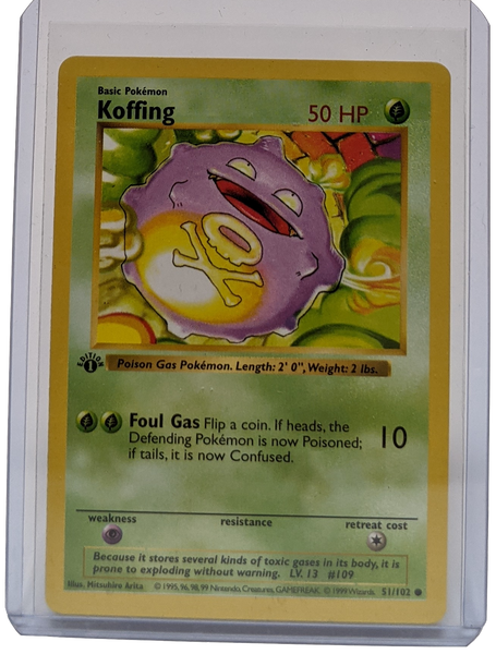 pokemon koffing card 1999 Pokemon Koffing - 1st Edition Shadowless