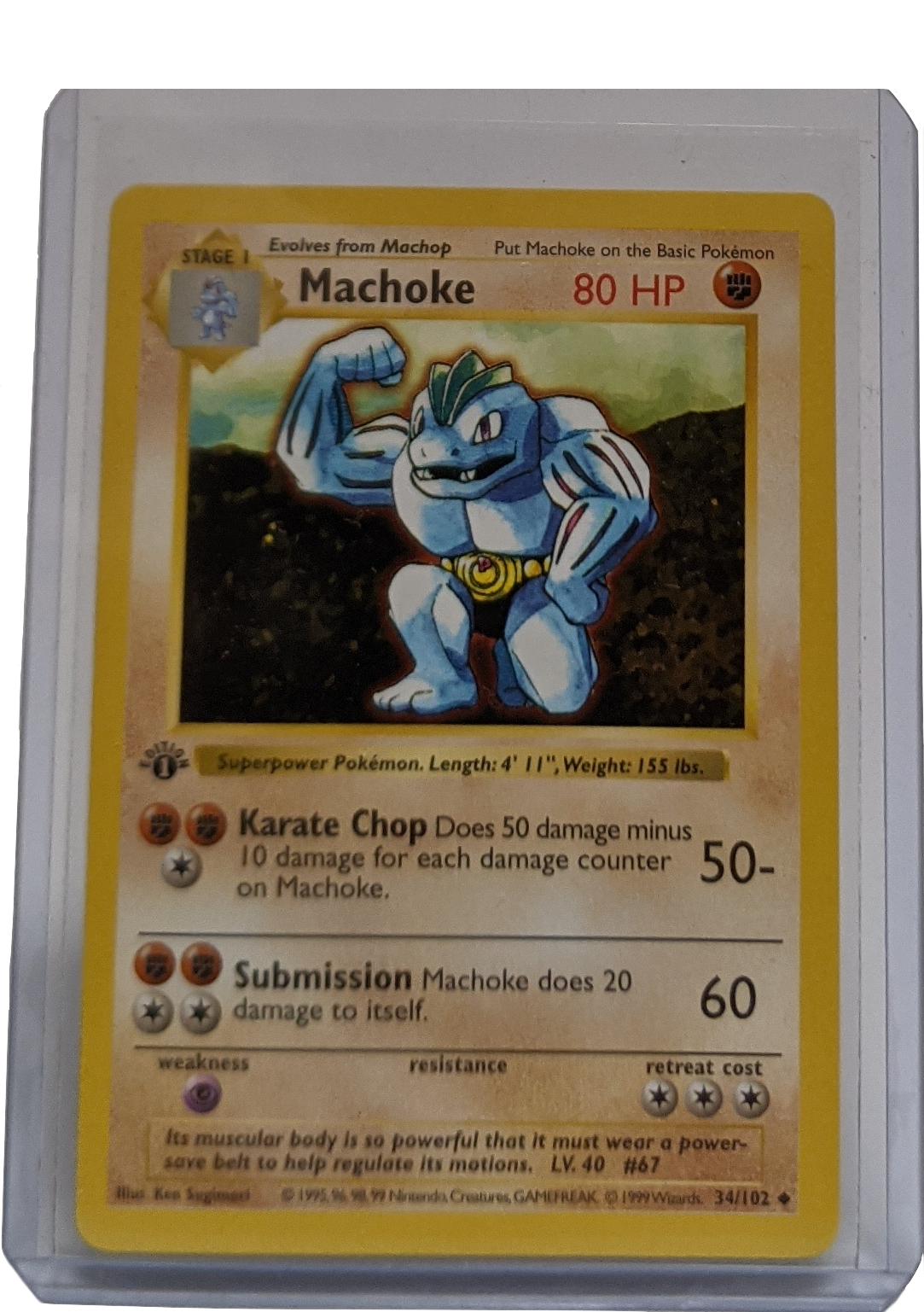 1999 Pokemon Machoke - 1st Edition Shadowless