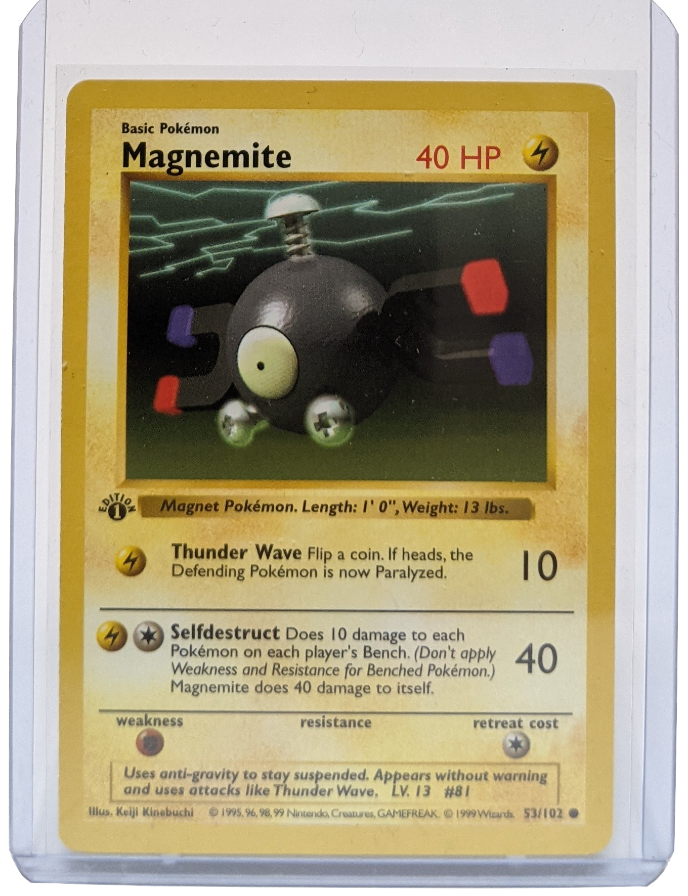 1999 Pokemon Magnemite - 1st Edition Shadowless