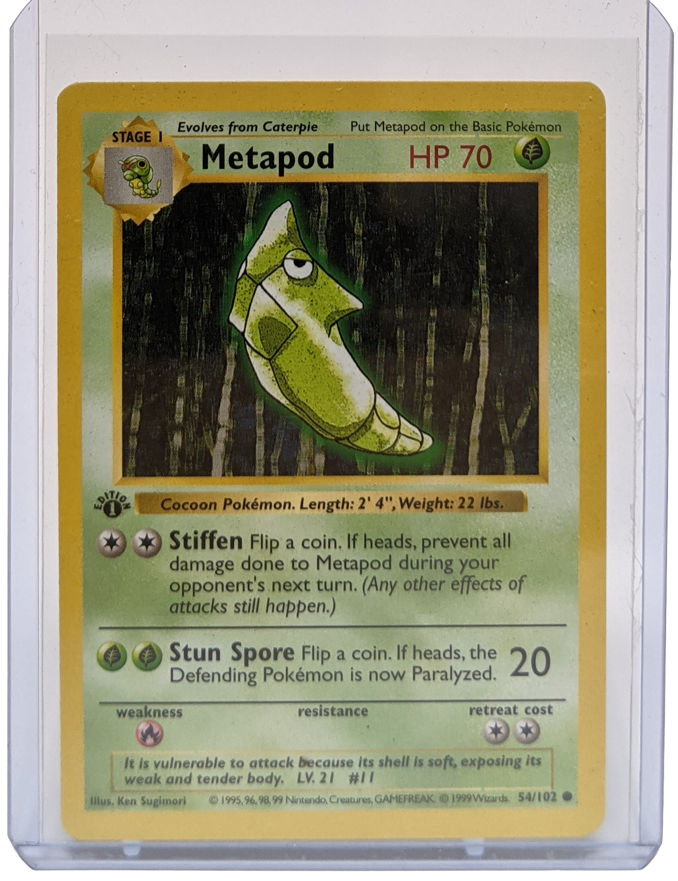 1999 Pokemon Metapod - 1st Edition Shadowless