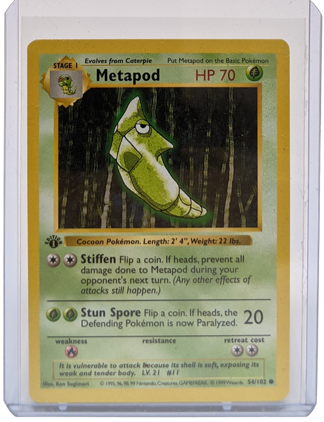 pokemon metapod card 1999 Pokemon Metapod - 1st Edition Shadowless