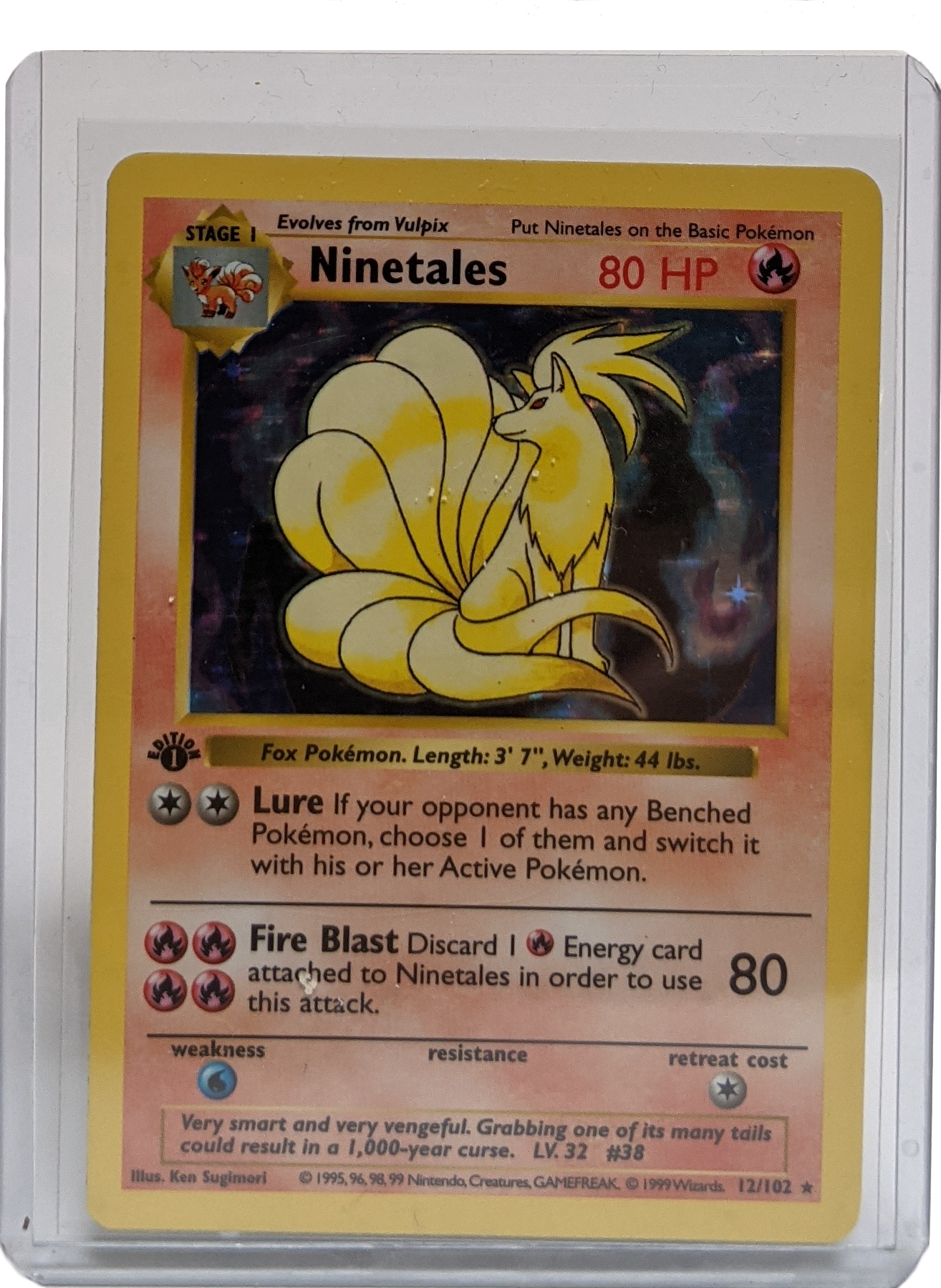 original ninetales pokemon card Pokemon Base Set Holo Rare Ninetales (Shadowless) [CGC