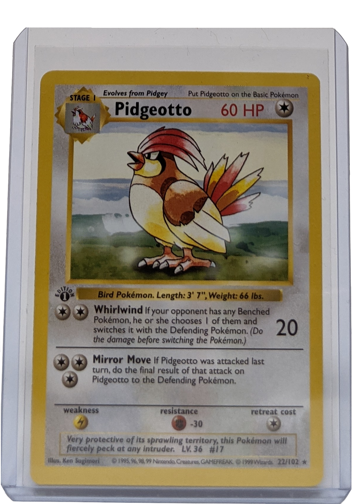 1999 Pokemon Pidgeotto - 1st Edition Shadowless