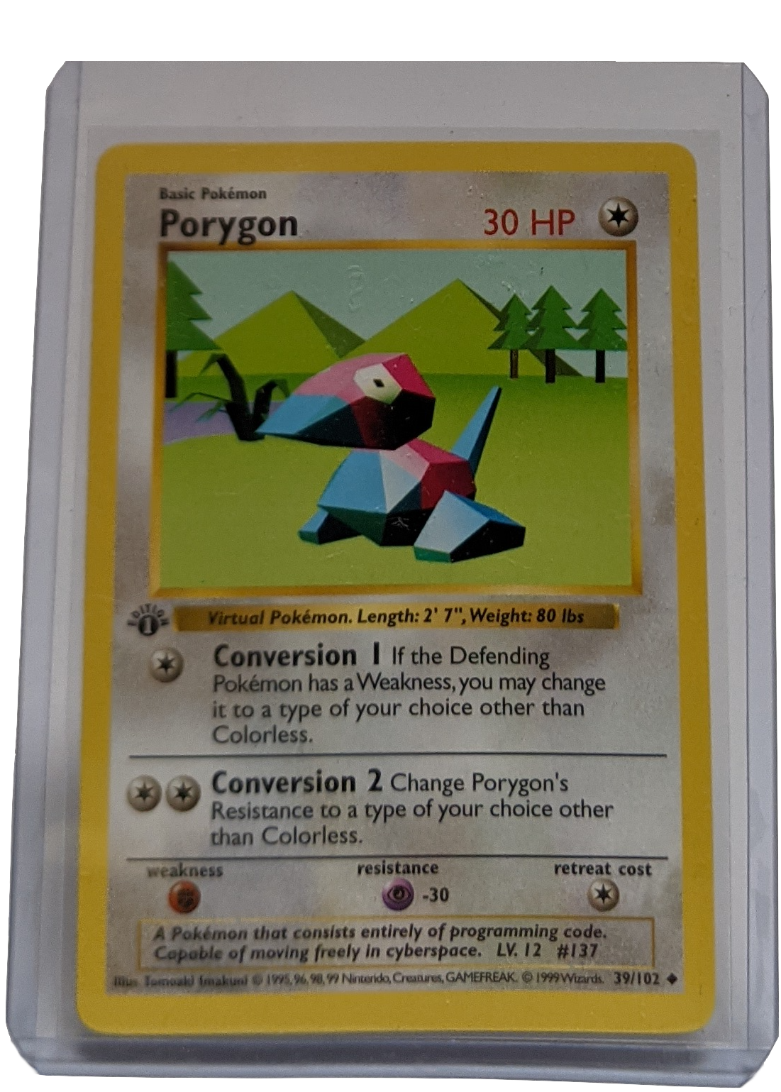 1999 Pokemon Porygon - 1st Edition Shadowless