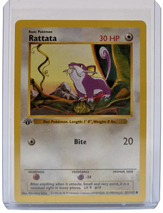 1999 rattata pokemon card Base Set Common #61 Preserved in a tamper Topps Pokemon #19 Rattata Card