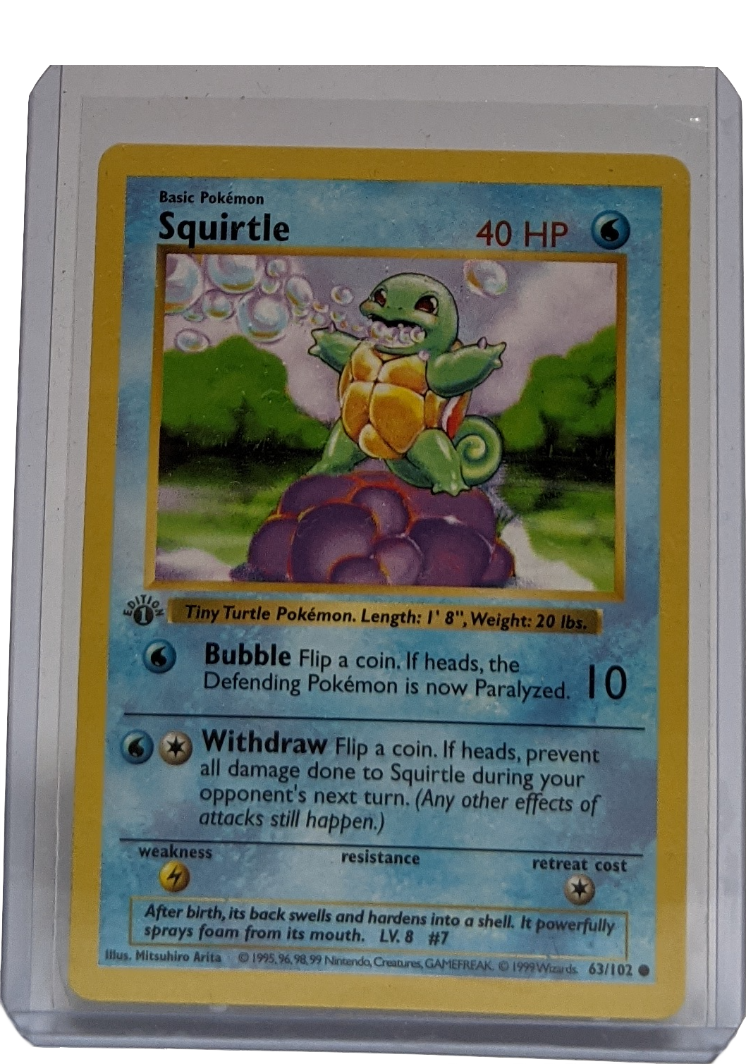 first edition squirtle card 1999 Pokemon Squirtle - 1st Edition Shadowless
