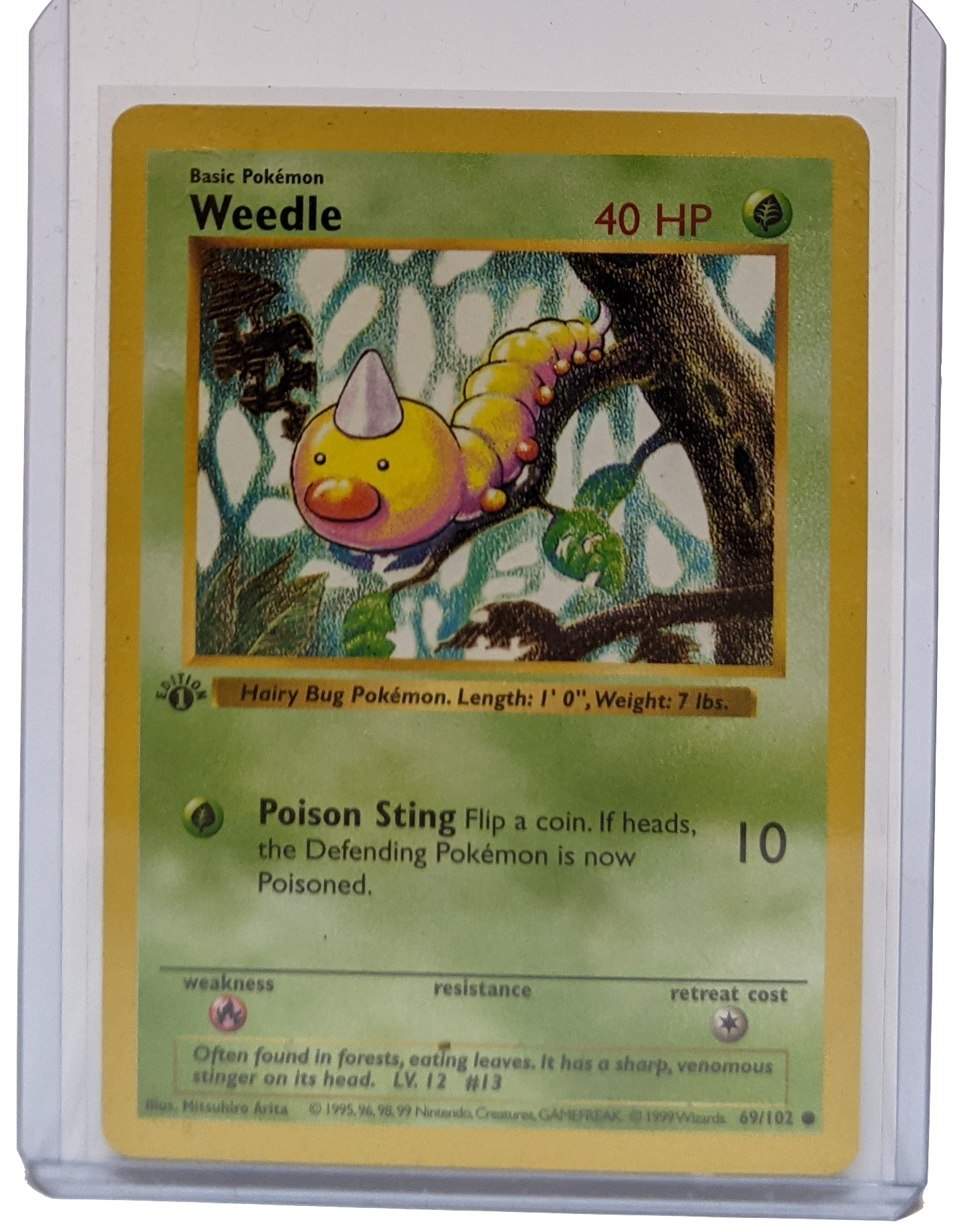 1999 Pokemon Weedle - 1st Edition Shadowless