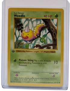 weedle pokemon card value 1999 Pokemon Weedle - 1st Edition Shadowless