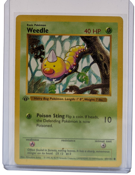 pokemon weedle card 1999 Pokemon Weedle - 1st Edition Shadowless