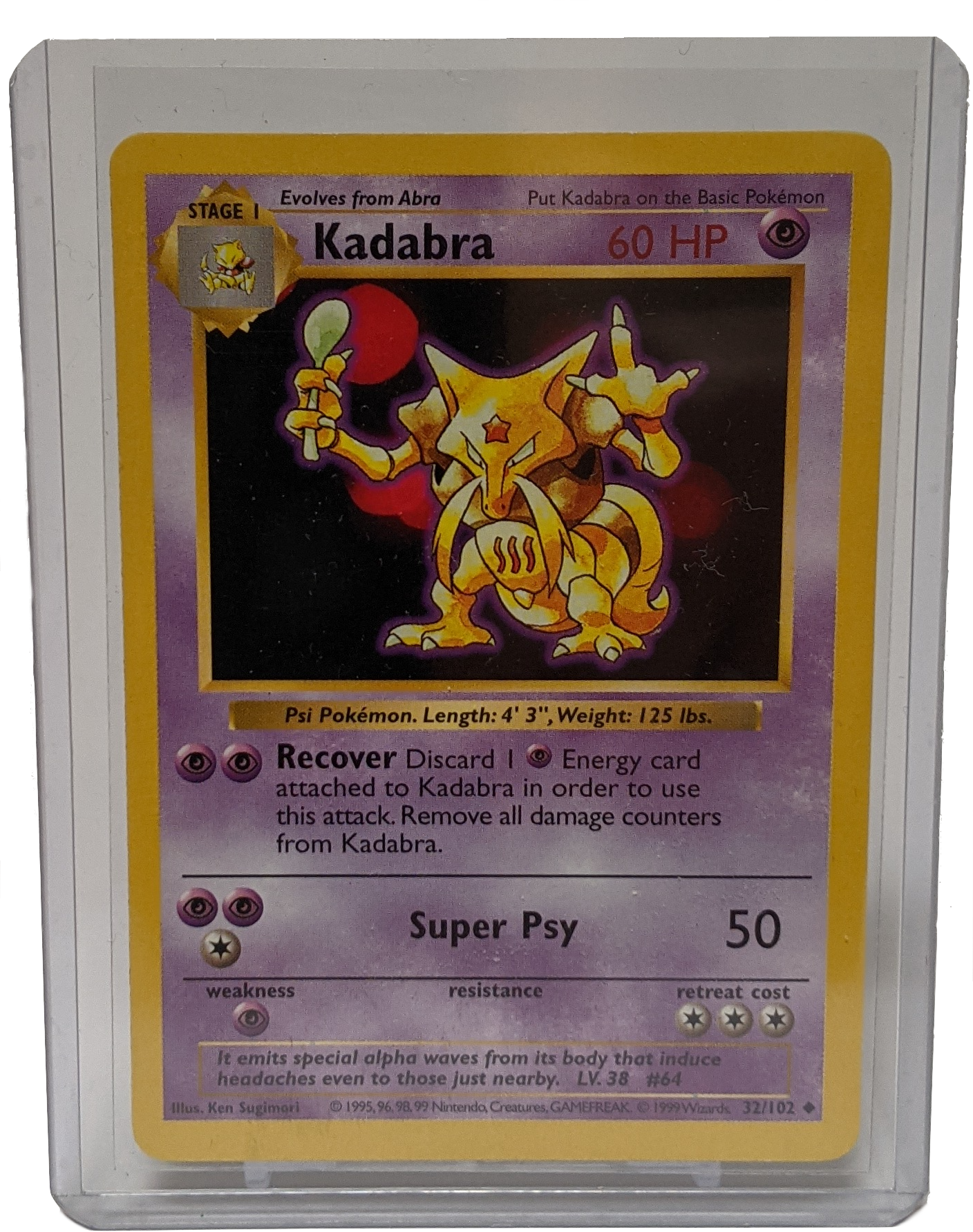 kadabra pokemon card 1995 value 1999 Pokemon Kadabra - Unlimited Shadowless