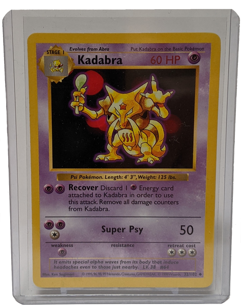 1999 Pokemon Kadabra - Unlimited Shadowless