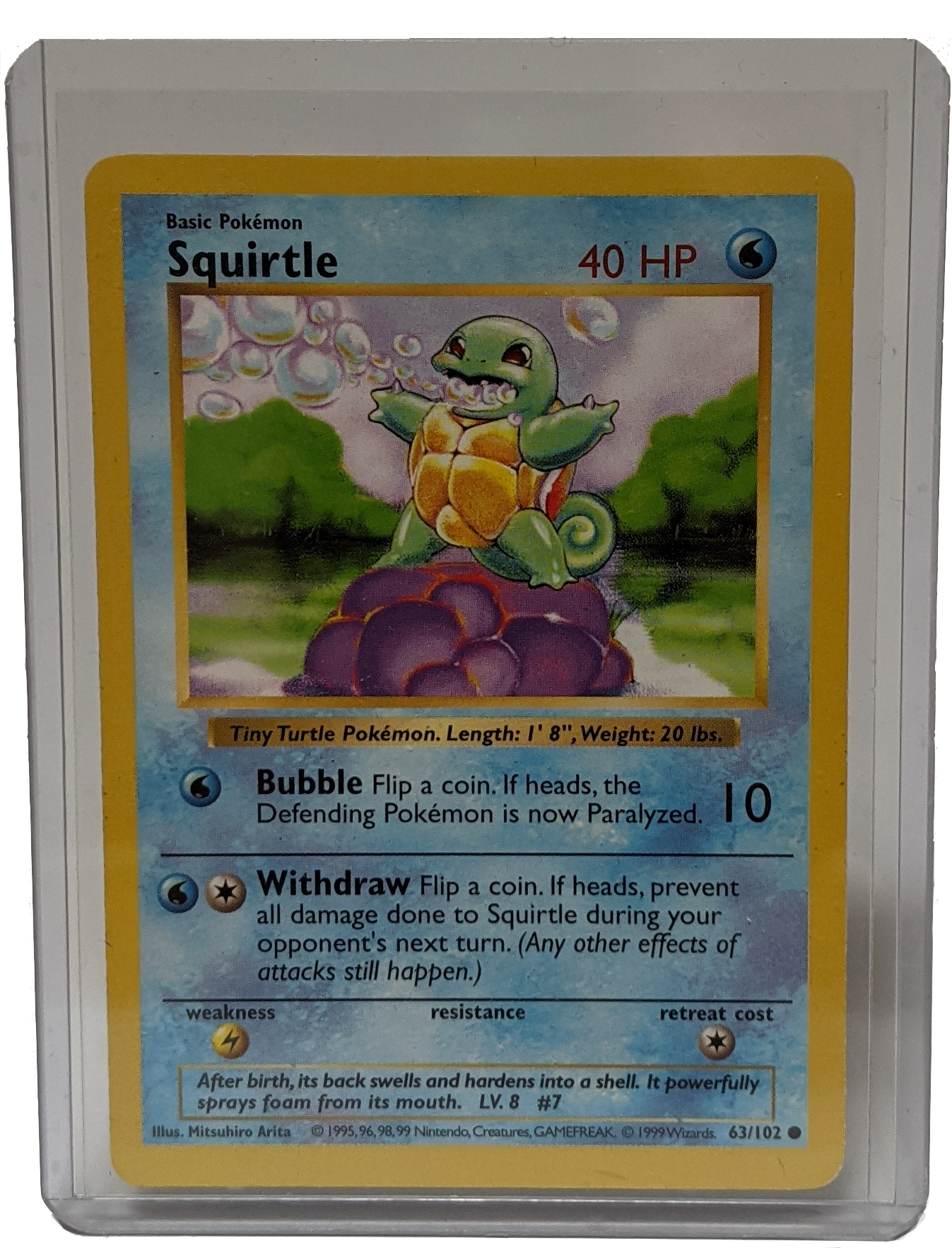 1995 squirtle pokemon card value 63/102 1999 Pokemon Squirtle - Unlimited Shadowless