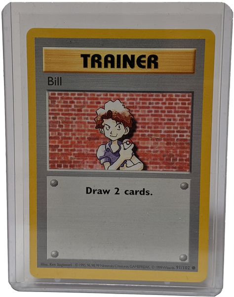 pokemon trainer cards value 1999 1999 Pokemon Trainer Bill - Unlimited Shadowless