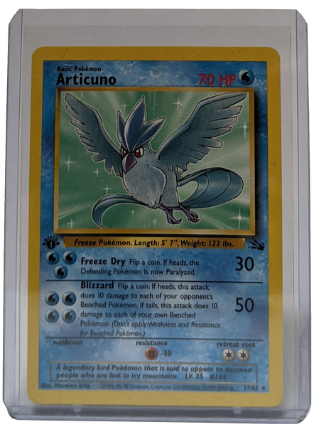 articuno pokemon card value 1999 Pokemon Fossil Articuno - 1st Edition